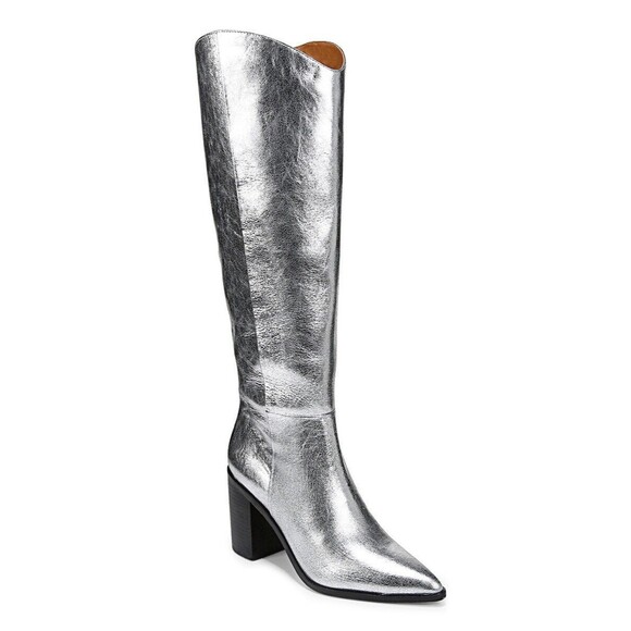 Franco Sarto Shoes - Franco Sarto Ticada Women's US 6.5M Knee High Boots Silver Leather NIB $260